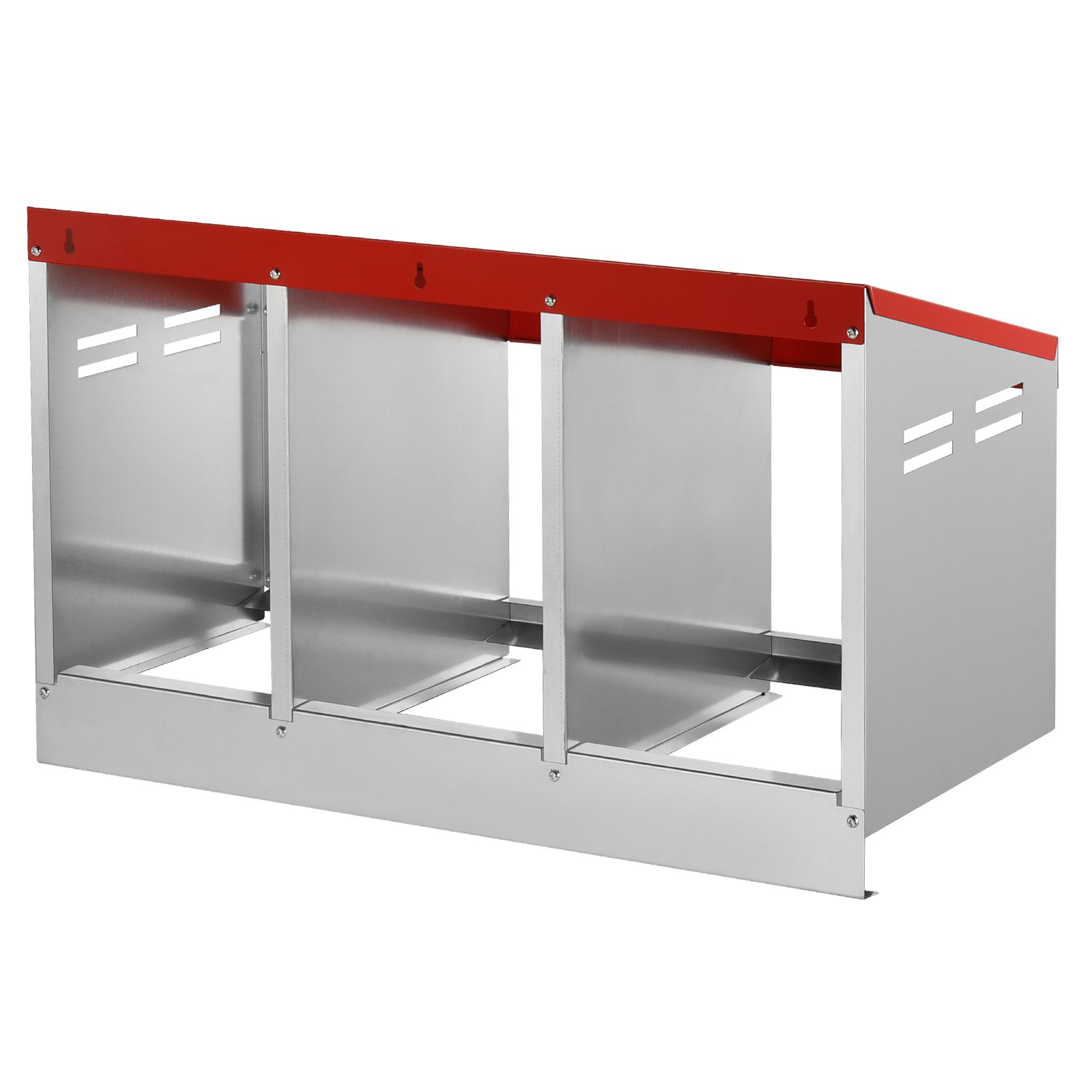 VEVOR 3-Compartment Chicken Nest Box Metal Box with Inclined Nesting Boxes