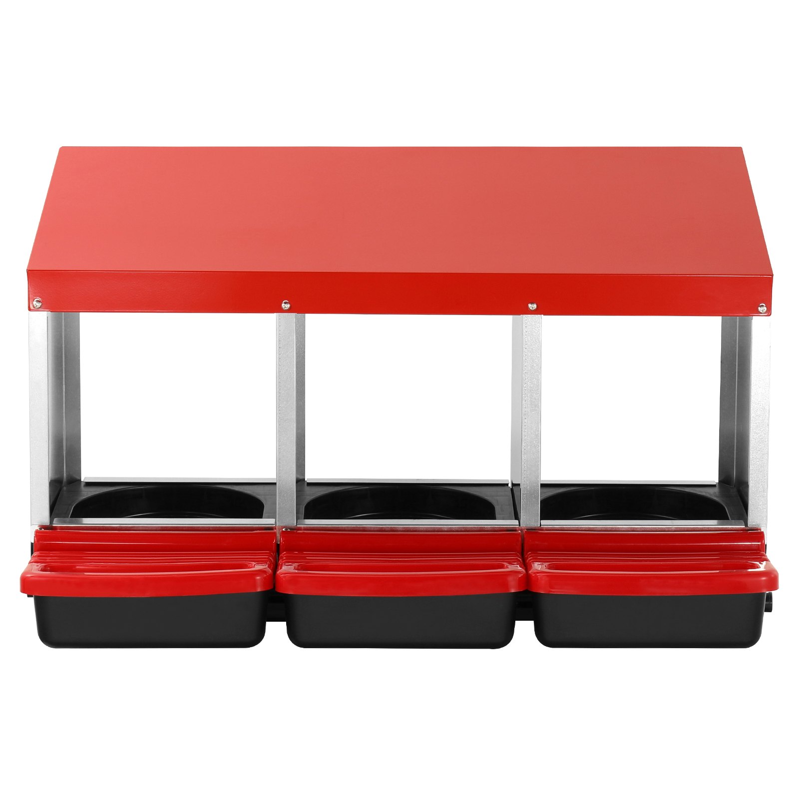 VEVOR 3-Compartment Chicken Nest Box Metal Box with Inclined Nesting Boxes