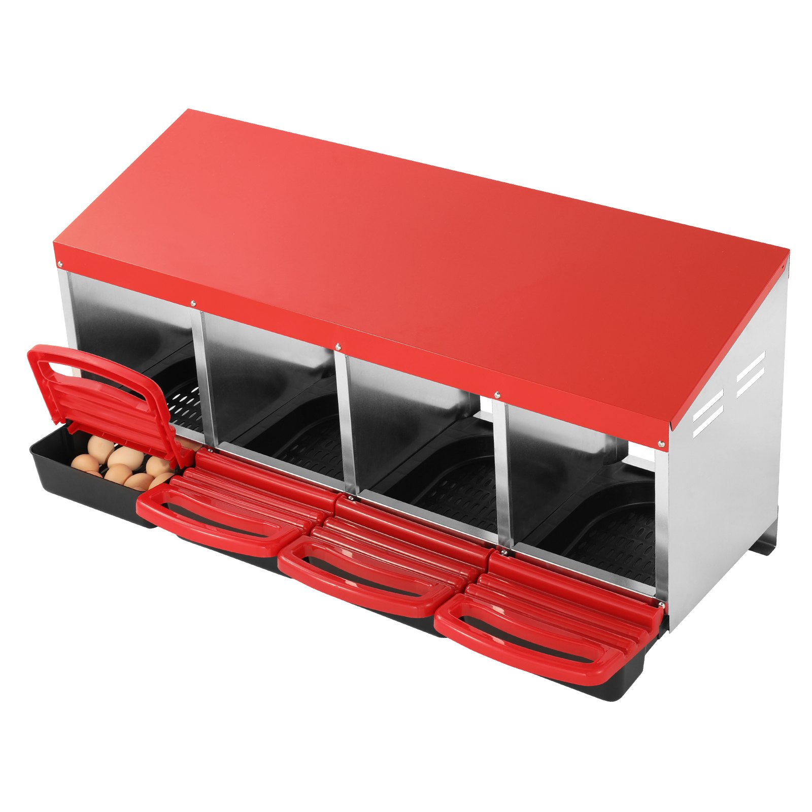 VEVOR 4-Compartment Chicken Nest Box Metal Box with Inclined Nesting Boxes