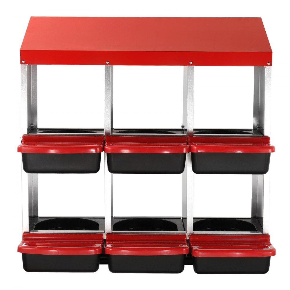 VEVOR 6-Compartment Chicken Nest Box Mental Box with Inclined Nesting Boxes