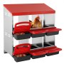 VEVOR 6-Compartment Chicken Nest Box Mental Box with Inclined Nesting Boxes