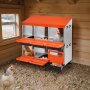 Nido para gallinas VEVOR, 6 compartimentos, de 76 a 114 cm, estable y resistente a la corrosión, de metal, con nidales inclinados, orificios en el fondo y plataforma de descanso, apto para diferentes razas de gallinas.