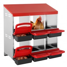 Nichoir à poules à 6 compartiments VEVOR Boîte mentale avec nichoirs inclinés