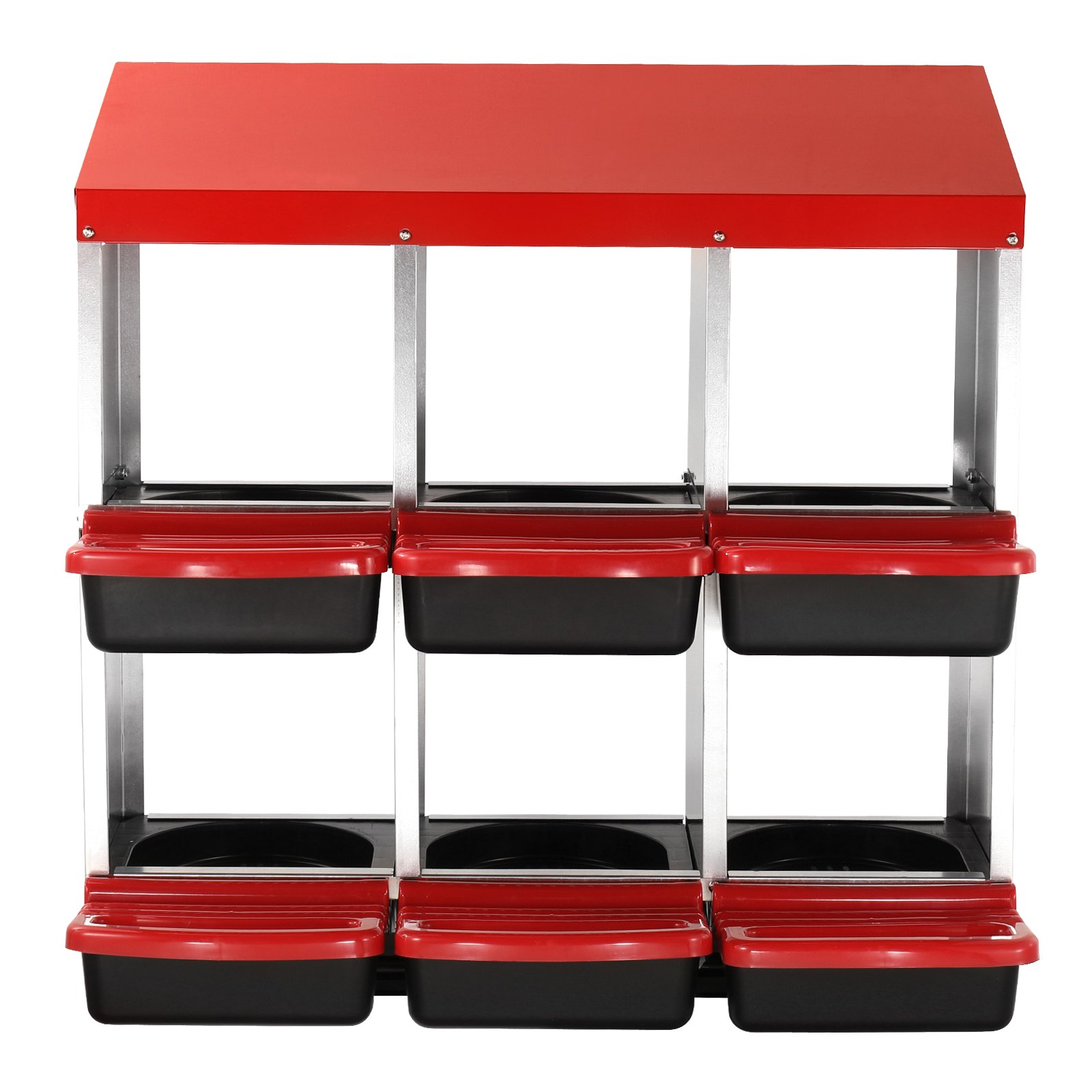 VEVOR 6-Compartment Chicken Nest Box Mental Box with Inclined Nesting Boxes