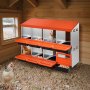Nido para gallinas VEVOR, 8 compartimentos, de 76 a 114 cm, estable y resistente a la corrosión, de metal, con nidales inclinados, orificios en el fondo y plataforma de descanso, apto para diferentes razas de gallinas.