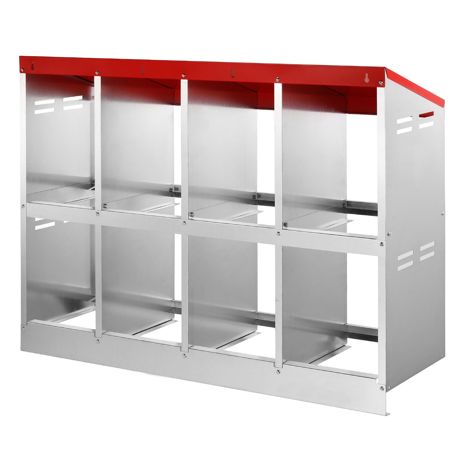 VEVOR 8-Compartment Chicken Nest Box Metal Box with Inclined Nesting Boxes