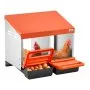 VEVOR Chicken Nesting Boxes, 2 Compartments, Easy Egg Collection, Wall Mount, Easy to Assemble, Galvanized Steel and High-Strength Plastic, Roll Away Nesting Boxes for Chickens Laying Eggs, Orange