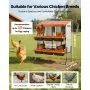 VEVOR Chicken Nesting Boxes, 6 Compartments, with Support Legs, Easy Egg Collection, Galvanized Steel and High-Strength Plastic, Roll Away Nesting Boxes for Chickens and Hens Laying Eggs, Orange