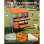 VEVOR Chicken Nesting Boxes, 6 Compartments, with Support Legs, Easy Egg Collection, Galvanized Steel and High-Strength Plastic, Roll Away Nesting Boxes for Chickens and Hens Laying Eggs, Orange
