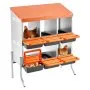VEVOR Chicken Nesting Boxes, 6 Compartments, with Support Legs, Easy Egg Collection, Galvanized Steel and High-Strength Plastic, Roll Away Nesting Boxes for Chickens and Hens Laying Eggs, Orange
