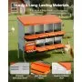 VEVOR Chicken Nesting Boxes, 8 Compartments, with Support Legs, Easy Egg Collection, Galvanized Steel and High-Strength Plastic, Roll Away Nesting Boxes for Chickens and Hens Laying Eggs, Orange