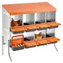 VEVOR Chicken Nesting Boxes, 8 Compartments, with Support Legs, Easy Egg Collection, Galvanized Steel and High-Strength Plastic, Roll Away Nesting Boxes for Chickens and Hens Laying Eggs, Orange