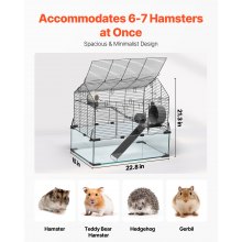 VEVOR Wire Hamster Cage Habitat 22.8in Rodent Gerbil Small Animal House