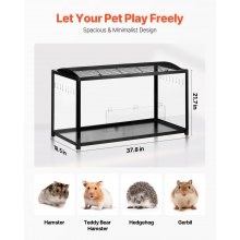 VEVOR Hamster Cage Habitat 37.8in Clear Rodent Gerbil Mice Small Animal House