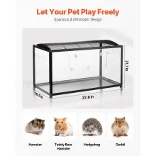 Hamster Cage Habitat 37.8in Clear Pet Rodent Gerbil Mice Small Animal House