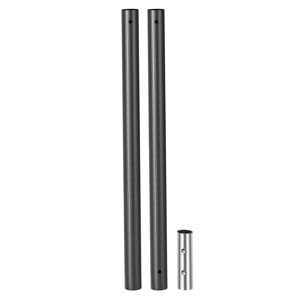 VEVOR Sand Scoop Pole Handle, Carbon Fiber Sand Scoop Long Pole, Travel Light Sturdy Metal Scoop Shovel Handle, Metal Detector Tool with 1.12"/28.5mm Diameter, for Metal Detecting and Treasure Hunting