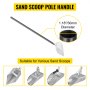 VEVOR Sand Scoop Pole Handle, Carbon Fiber Sand Scoop Long Pole, Travel Light Sturdy Metal Scoop Shovel Handle, Metal Detector Tool with 1.12"/28.5mm Diameter, for Metal Detecting and Treasure Hunting