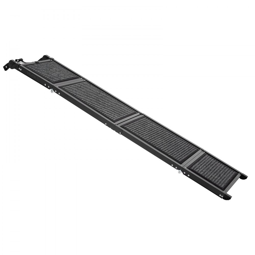 VEVOR Dog Ramp for Car 160 x 43.2 cm Foldable Pet Ramp with Felt Surface, for SUV Car Truck Outdoor, 113.4 kg Capacity, Extra Long and Wide Gentler Climb, Non-Slip Portable for Medium & Large Dogs