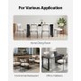 VEVOR Boucle Dining Chairs Set of 2, Mid Century Modern Sherpa Accent Chairs, Upholstered Side Chair for Dining Table, Space-Saving White Kitchen Table Chair with Curved Backrest and Black Metal Legs