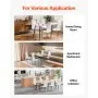 VEVOR Modern Dining Room Accent Chairs Set of 6, Upholstered Leather Side Chair for Dining Tables, Space-Saving Kitchen Table Chair with Thick Cushions and Metal Legs, White