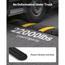 VEVOR 6FT Rubber Speed Bump Heavy Duty Speed Hump 72 in 2 Channel 22000 lbs