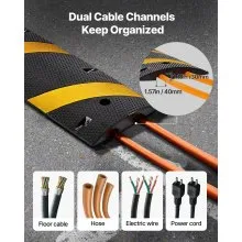 VEVOR 6FT Rubber Speed Bump Heavy Duty Speed Hump 72 in 2 Channel 22000 lbs