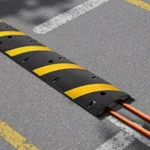 VEVOR 6FT Rubber Speed Bump Heavy Duty Speed Hump 72 in 2 Channel 22000 lbs