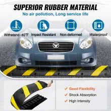 VEVOR 72'' Rubber Speed Bump 2 Channel 22000 lbs Load Heavy Duty Speed Hump