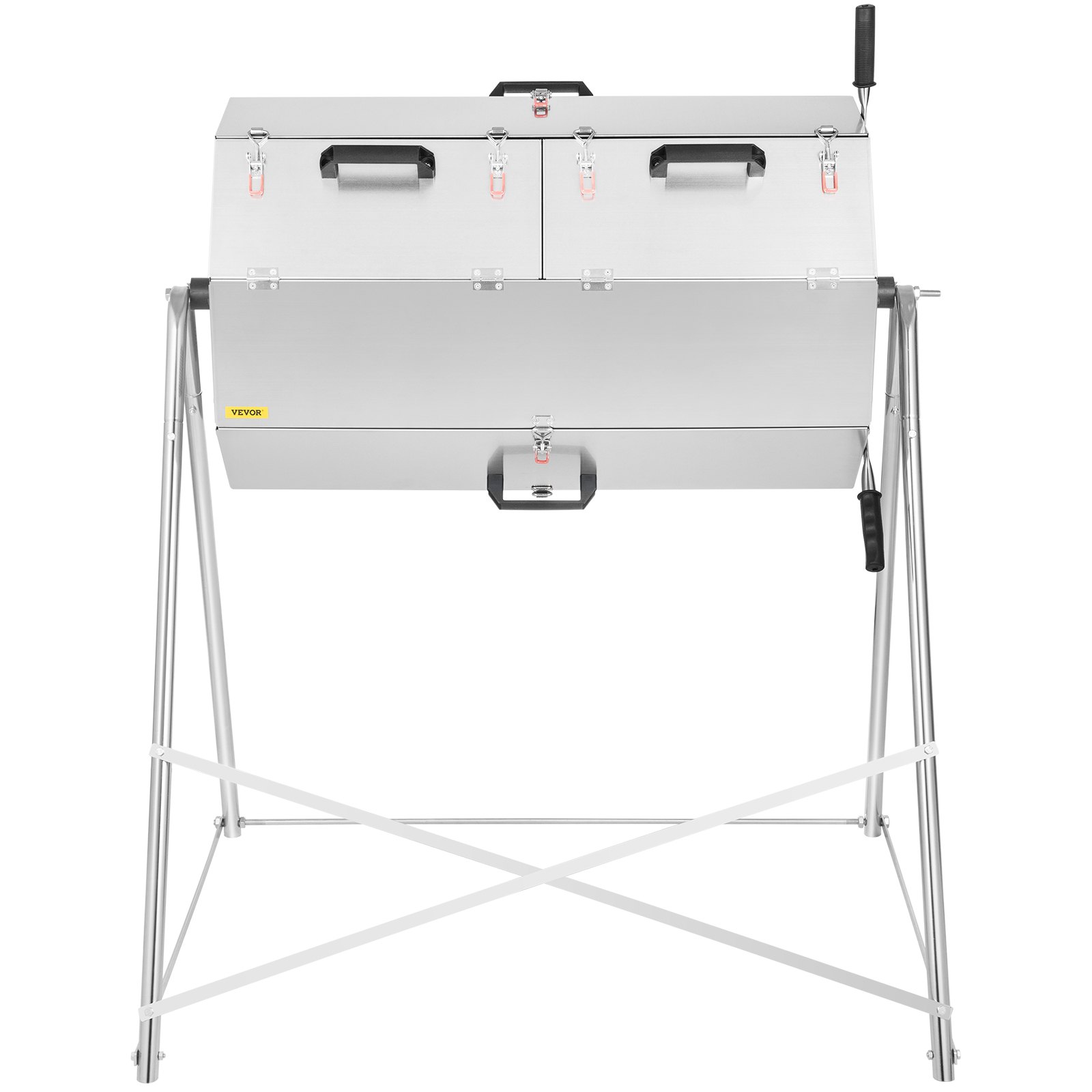VEVOR Compost Tumbler, 270L, Rustproof Stainless Steel Dual-chamber Garden Composter, Heavy-duty, All-season Outdoor Compost Bin, Fast-working System for Composting Kitchen ＆ Yard Waste