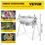 VEVOR Compost Tumbler, 400L / 106 Gal, Rustproof Stainless Steel Dual-Chamber Garden Composter, Heavy-Duty, All-Season Outdoor Compost Bin, Fast-Working System for Composting Kitchen ＆ Yard Waste