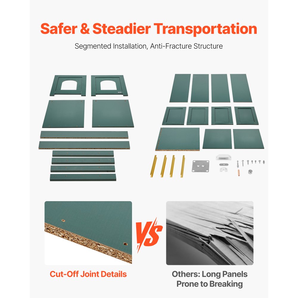 VEVOR Cat Litter Box Enclosure for Multi Cats, 47.2 in Hidden Litter Box Cabinet with 4 Doors & 2 Entries, Indoor Cat Washroom, Wooden Kitty House Furniture Side Table, Fit Most Litterboxes, Green