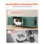 VEVOR Cat Litter Box Enclosure for Multi Cats, 47.2 in Hidden Litter Box Cabinet with 4 Doors & 2 Entries, Indoor Cat Washroom, Wooden Kitty House Furniture Side Table, Fit Most Litterboxes, Green