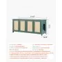 VEVOR Cat Litter Box Enclosure for Multi Cats, 120 cm Hidden Litter Box Cabinet with 4 Rattan Doors & 2 Entries, Indoor Cat Washroom, Wooden Kitty House Furniture, Fit Most Litterboxes, Green