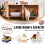 VEVOR Cat Litter Box Enclosure Wooden Litter Box Furniture Hidden for 2 Cats