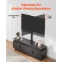 VEVOR 60" TV Stand with Mount for up to 75 in TVs, Entertainment Center with Power Outlet & LED Lights, Height Adjustable TV Console with Mount with 3 Tiers Storage Cabinets for Bedroom, Living Room