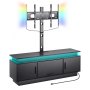 VEVOR 60" TV Stand with Mount for up to 75 in TVs, Entertainment Center with Power Outlet & LED Lights, Height Adjustable TV Console with Mount with 3 Tiers Storage Cabinets for Bedroom, Living Room