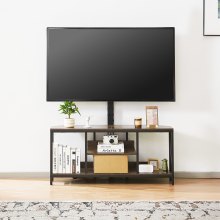 45" TV Stand with Mount for up to 75 in TVs with Power Outlet & LED Lights