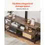 VEVOR 48" TV Stand with Mount for up to 75 in TVs, Entertainment Center with Power Outlet, Height Adjustable TV Console with Mount with 3 Tiers Open Storage Cabinets for Bedroom, Living Room