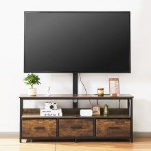 52" TV Stand with Mount for up to 75 in TVs with 3 Drawers & LED Lights