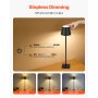 Cordless Table Lamp 2 PCS Rechargeable Battery Desk Lamp Adjustable Height Black