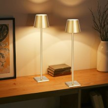 Cordless Table Lamp 2 PCS Rechargeable Battery Desk Lamp Adjustable Height Gold