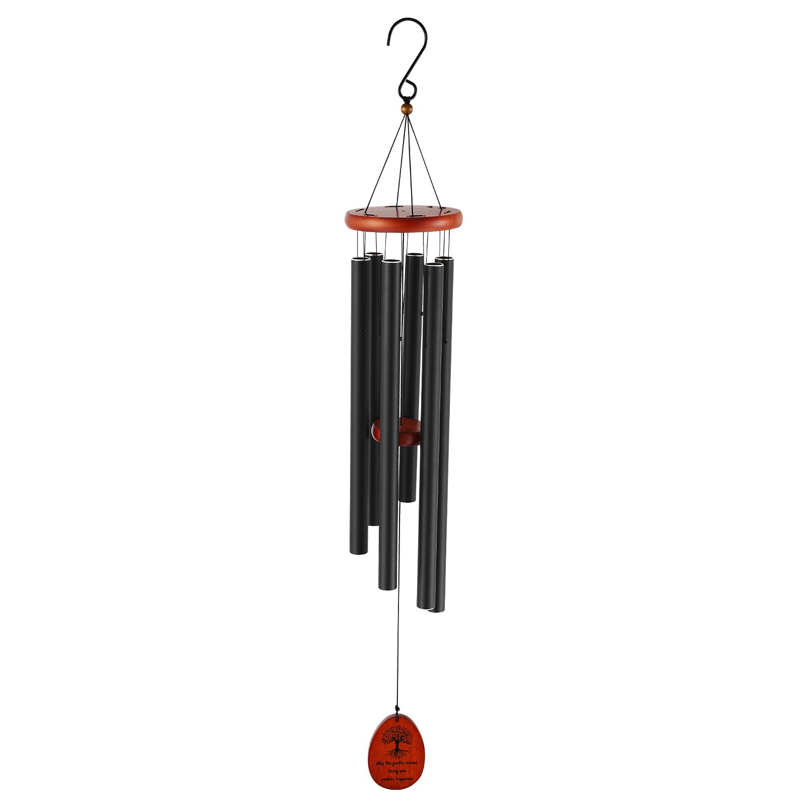 VEVOR Wind Chimes for Outside, 41 in, Deep Tone Wind Chimes with 6 Tubes, Unique Large Memorial Wind Chimes for Anniversary, Amazing Outdoor Decor for Your Patio, Porch, Garden and Backyard, Black