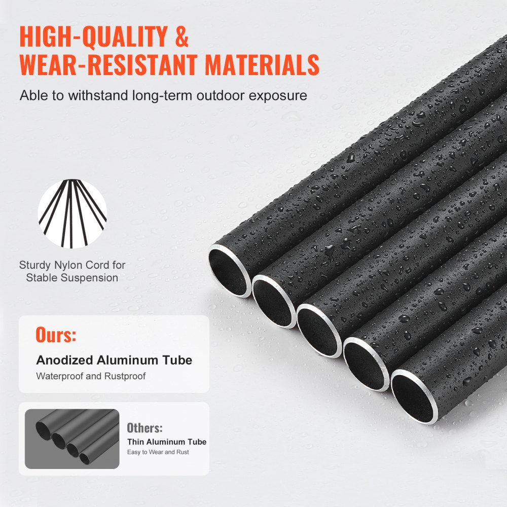 VEVOR Wind Chimes for Outside, 1220 mm, Deep Tone Wind Chimes with 5 Tubes, Unique Large Memorial Wind Chimes for Anniversary, Amazing Outdoor Decor for Your Patio, Porch, Garden and Backyard, Black