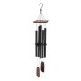 VEVOR Wind Chimes for Outside, 48 in, Deep Tone Wind Chimes with 5 Tubes, Unique Large Memorial Wind Chimes for Anniversary, Amazing Outdoor Decor for Your Patio, Porch, Garden and Backyard, Black