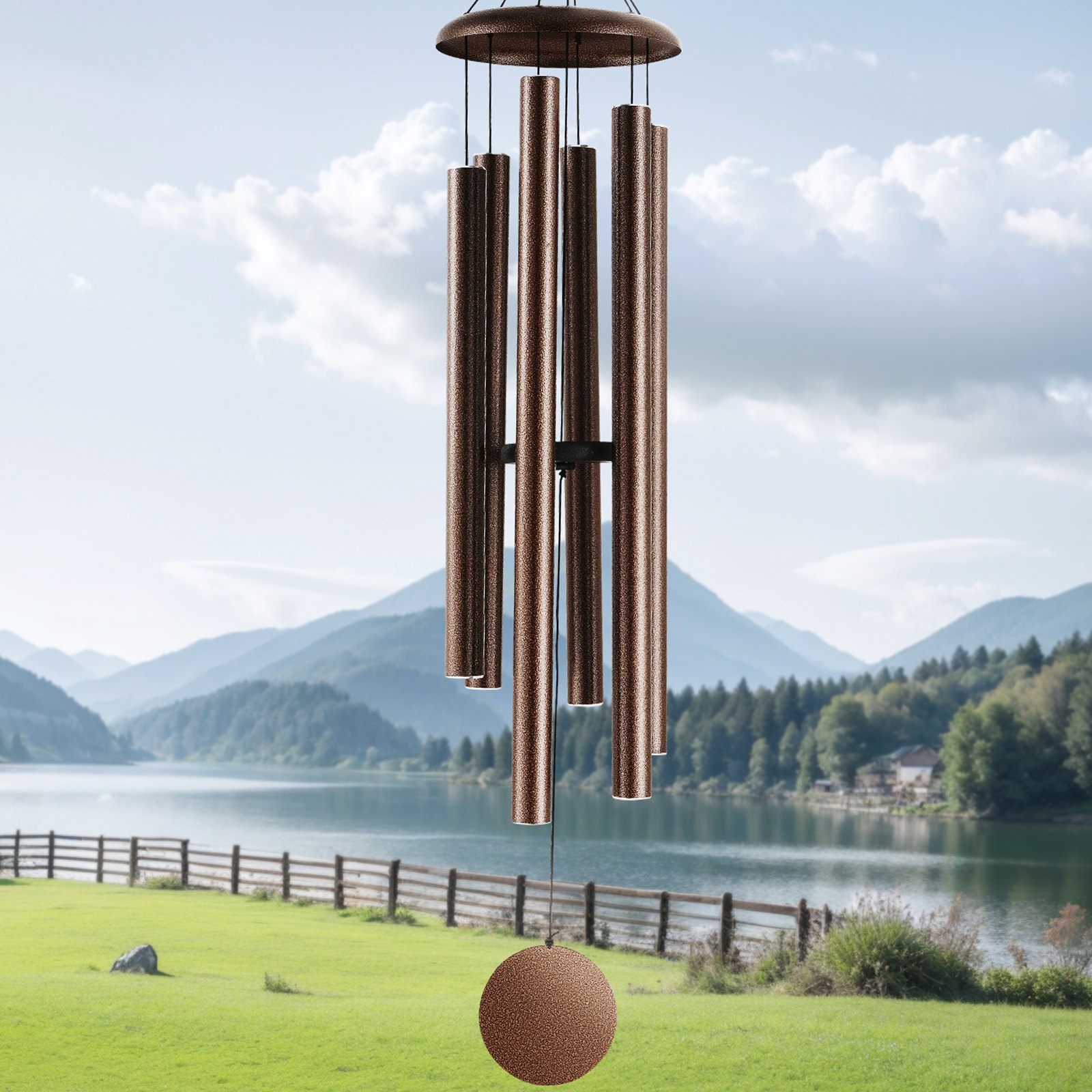 VEVOR Wind Chimes for Outside, 1270 mm, Deep Tone Wind Chimes with 6 Tubes, Unique Large Memorial Wind Chimes for Anniversary, Grace Outdoor Decor for Your Patio, Porch, Garden &Backyard, Copper Vein
