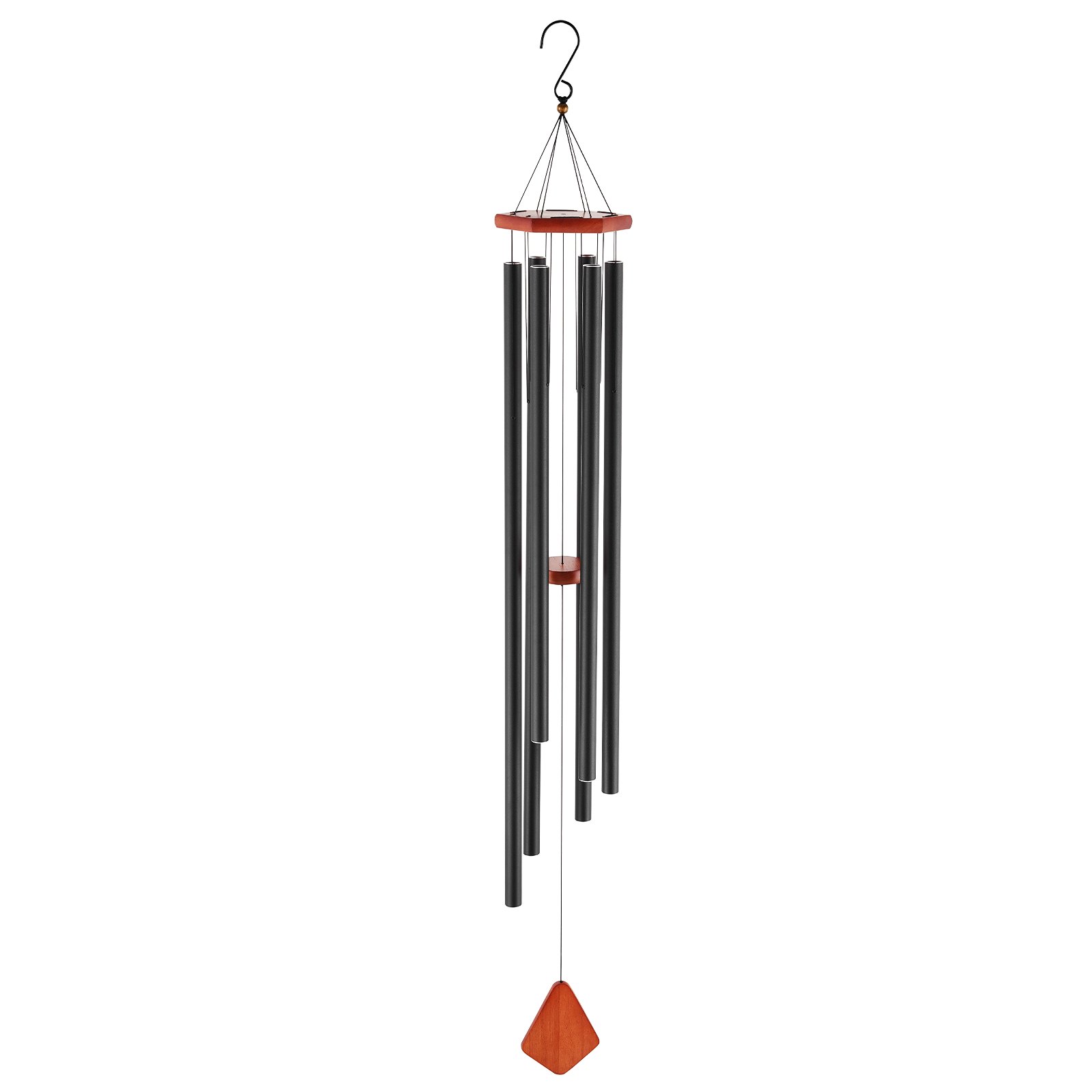 VEVOR Wind Chimes for Outside, 1524 mm, Deep Tone Wind Chimes with 6 Tubes, Unique Large Memorial Wind Chimes for Anniversary, Amazing Outdoor Decor for Your Patio, Porch, Garden and Backyard, Black