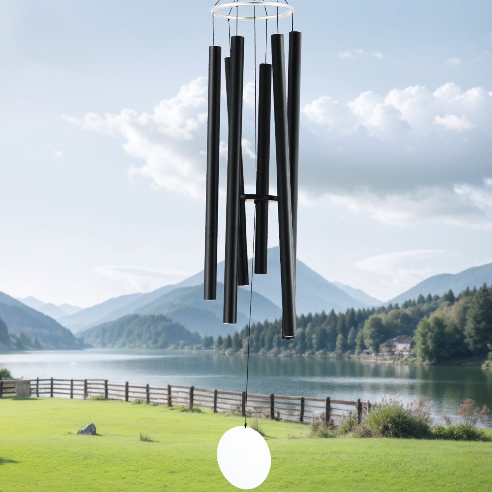 VEVOR Wind Chimes for Outside, 66 in, Deep Tone Wind Chimes with 6 Tubes, Unique Large Memorial Wind Chimes for Anniversary, Amazing Outdoor Decor for Your Patio, Porch, Garden and Backyard, Black