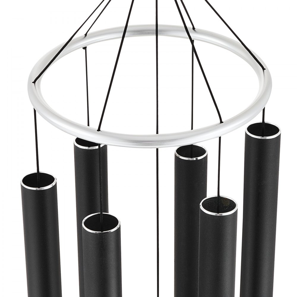 VEVOR Wind Chimes for Outside, 66 in, Deep Tone Wind Chimes with 6 Tubes, Unique Large Memorial Wind Chimes for Anniversary, Amazing Outdoor Decor for Your Patio, Porch, Garden and Backyard, Black
