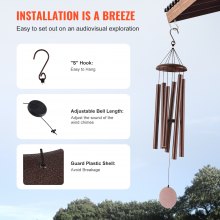 VEVOR Wind Chimes for Outside 1143 mm Aluminum Memorial Deep Tone Wind Chimes