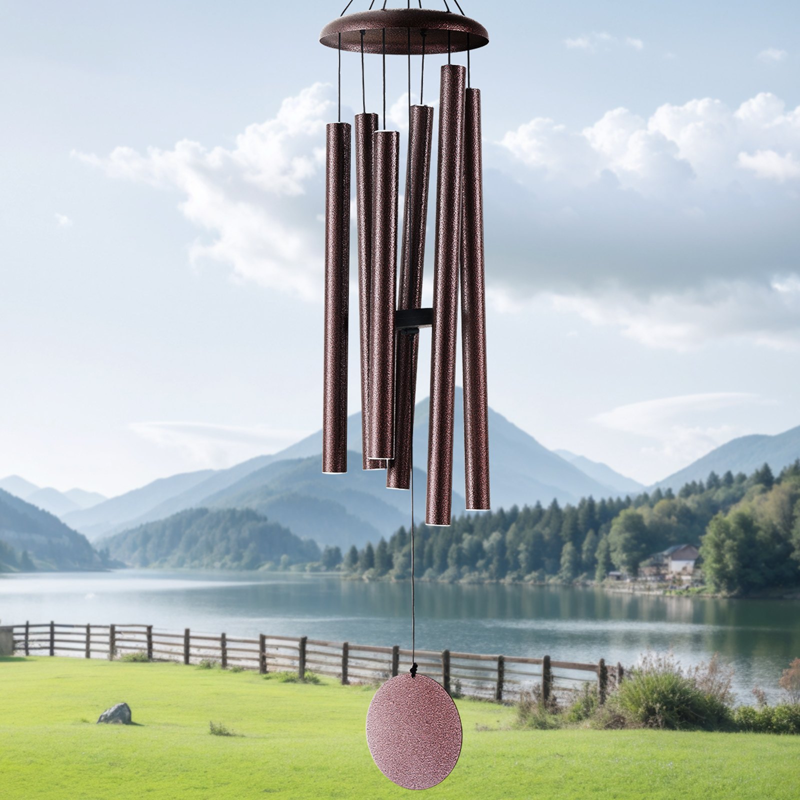 VEVOR Wind Chimes for Outside, 1143 mm, Deep Tone Wind Chimes with 6 Tubes, Unique Large Memorial Wind Chimes for Anniversary, Amazing Outdoor Decor for Your Patio, Porch, Garden and Backyard, Bronze